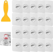 Viti Adesive trasparenti con griffe per foto - Pacchetto da 20 con raschietto piccolo - Nessuna foratura necessaria klevende spijker