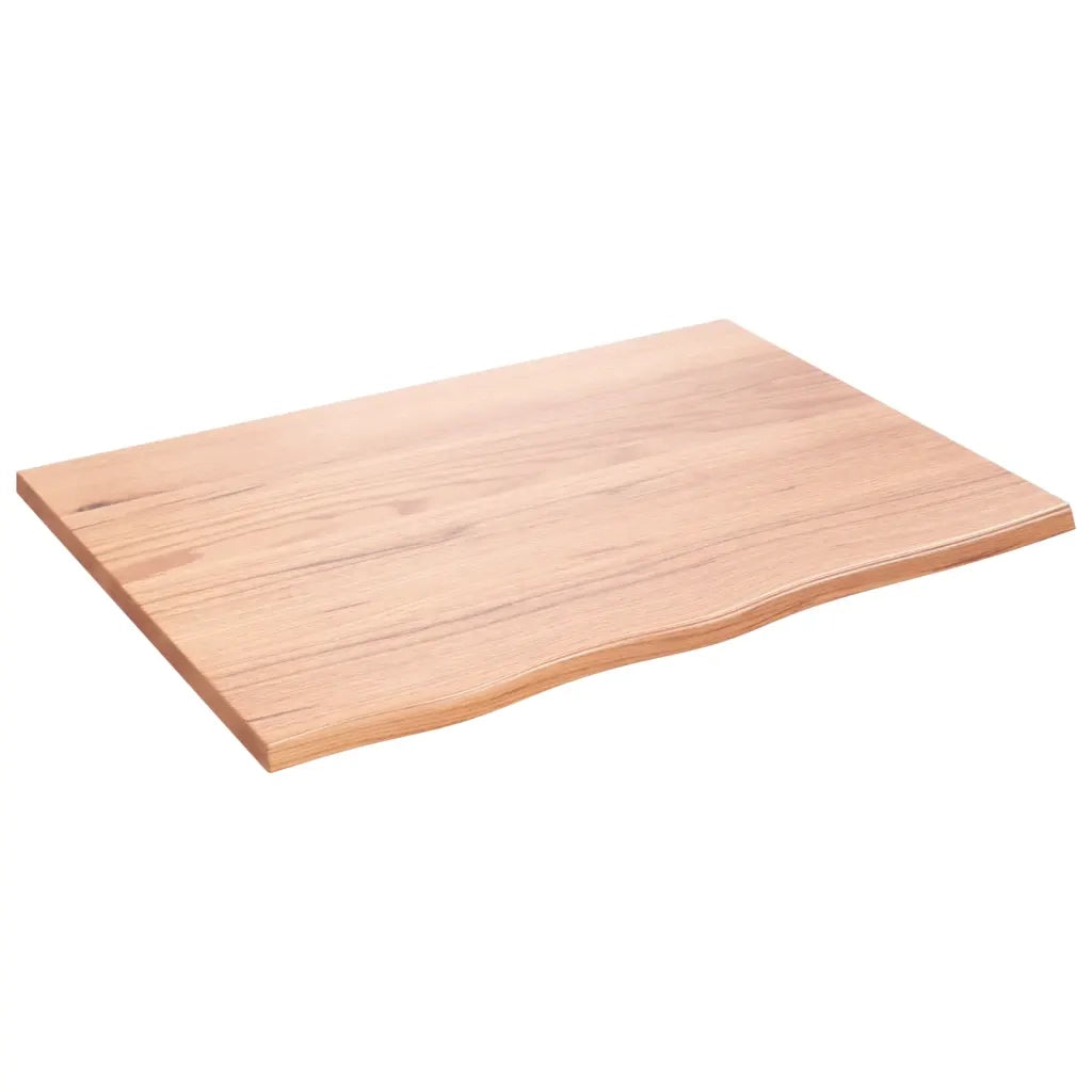 Piano Bagno Marrone Chiaro 80x60x2 cm Legno Massello Trattato 3156122