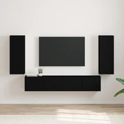 Mobile TV da parete 2 pz-Set di 2 Mobile TV a Muro-Credenza TV Nero 30 x 31 x 80 cm