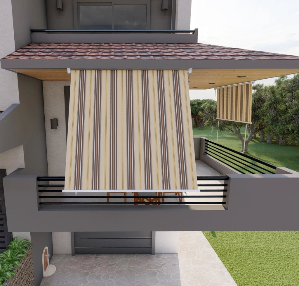 Tenda da sole per balcone con bracci, impermeabile 200cm Beige Marrone Golisa