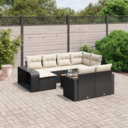 Set Divani da Giardino 11 pz con Cuscini in Polyrattan Nero 3261306
