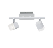 Faretti a Soffitto 2 Spots Led Quadrati Bianco Opaco Roubaiper GD Trio