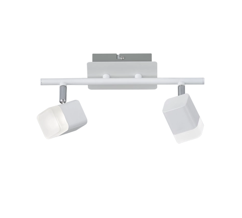 Faretti a Soffitto 2 Spots Led Quadrati Bianco Opaco Roubaiper GD Trio