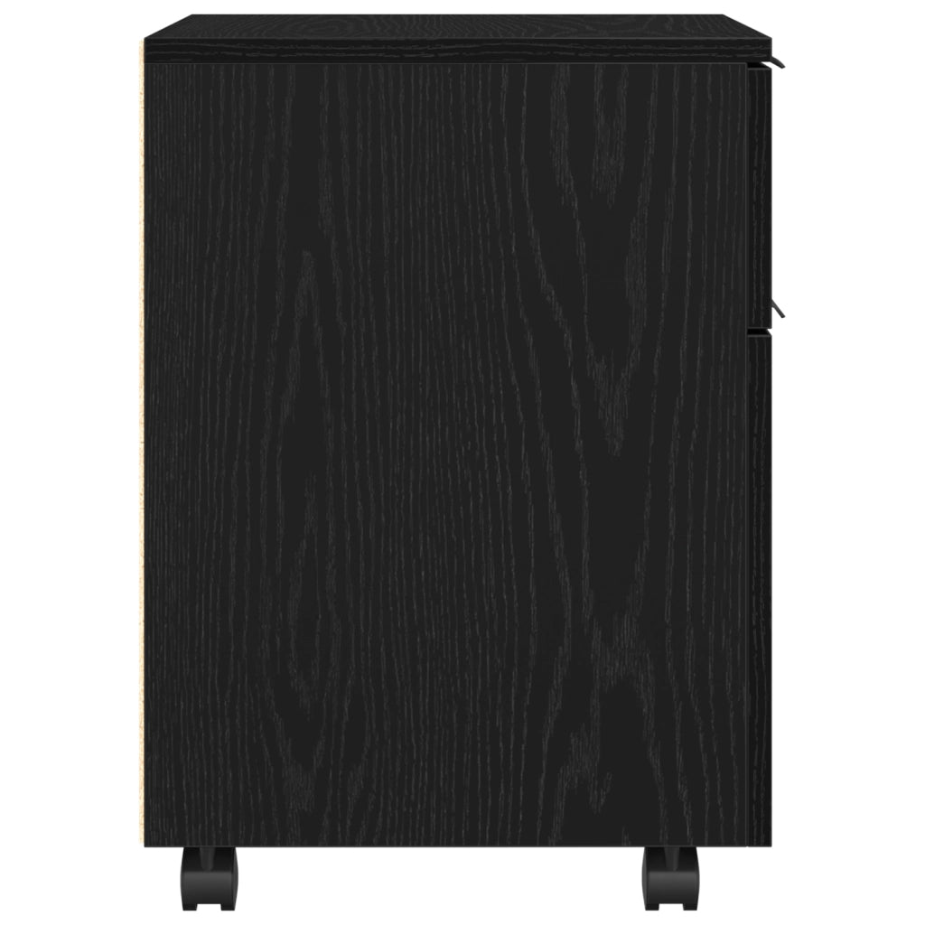 Armadio Mobile con Ruote  Nero Rovere 45x38x54 cm