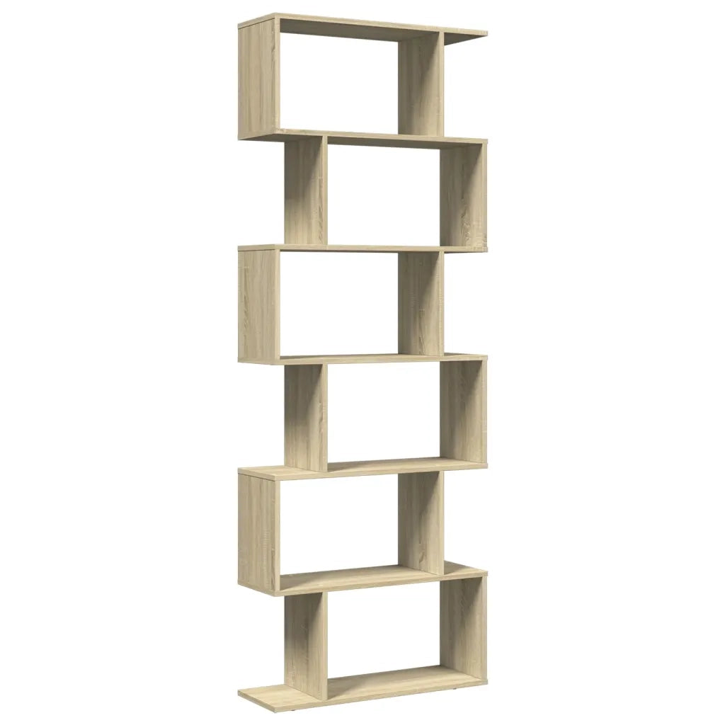 Libreria Divisorio 6 Ripiani Sonoma 70x24x193 cm in Truciolato 858086