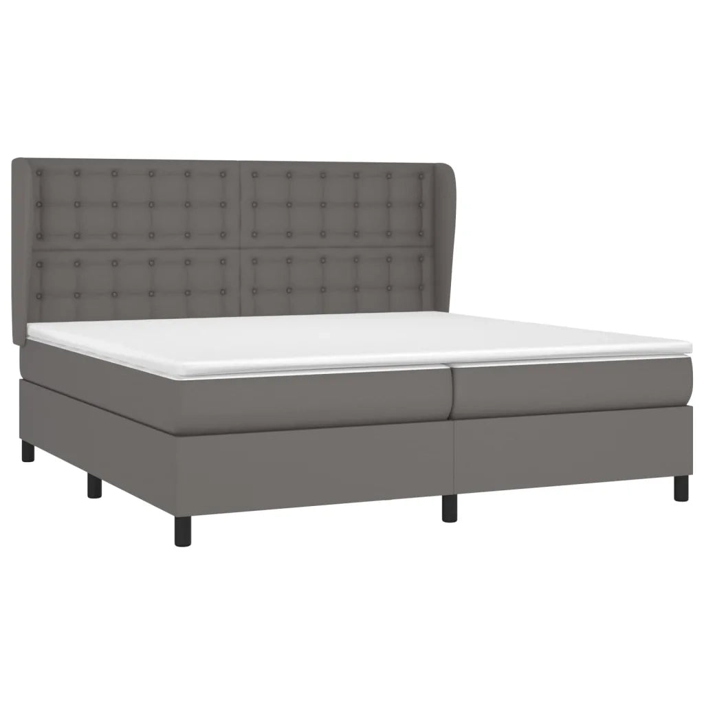 Giroletto a Molle con Materasso Grgio 200x200 cm in Similpelle 3129055