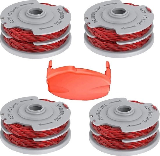 Sostituzione Spazzola Trimmers SopimusZ, 4 pezzi spazzola con alimentazione automatica, doppia bobina, compatibile con Flymo Fly021, con 1 vite, compatibile con Contour XT/500E/500 XT/Trim