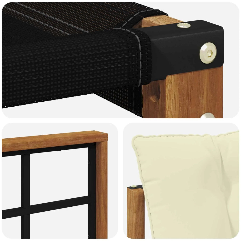 Set di divani da esterno-Sofa da giardino Legno di Acacia Massello e Textilene 763527