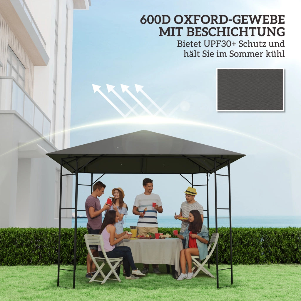 Copertura per gazebo 3x3 m impermeabile UPF30+ ¨C zephmum ¨C Tessuto Oxford 370 g/m2, Grigio