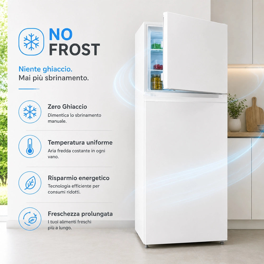 Frigorifero Bianco 413L con Congelatore Tecnologia No Frost Frigo 70x67x172.3 cm