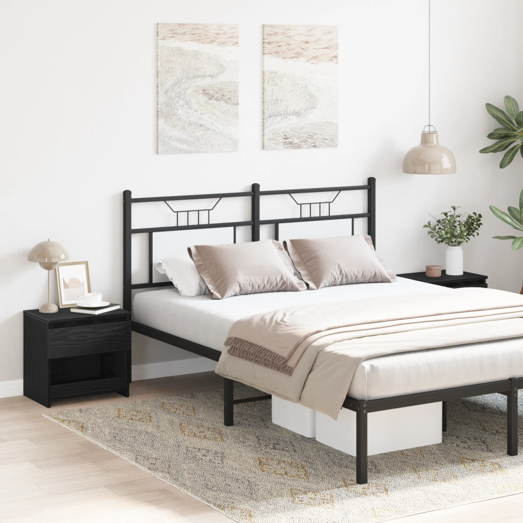 ComÃ² 2 pz Nero Rovere 40x30x39 cm in Legno ingegnerizzato