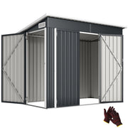 Casetta da giardino in metallo ¨C Xylo ¨C 234x132x185cm grigio con tripla porta