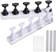 Display standaard per unghie 2 pezzi - Orefice per unghie - Display per unghie in vetro acrilico - Stopper per vernice riciclabile - Progetto magnetico - Sicuro e duraturo - Orefice unghie