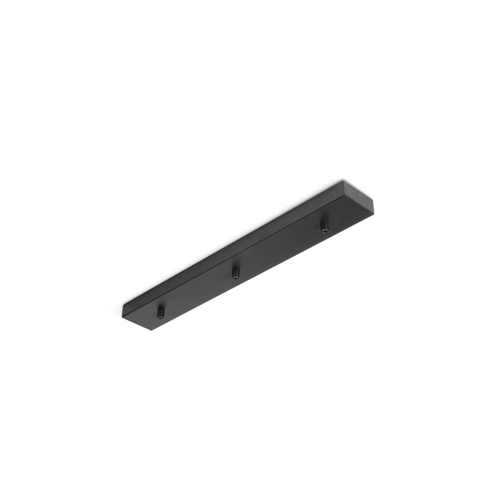 Rosone Multicavo 3 Fori In Metallo Nero Opaco L60Cm