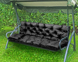 AIO FACTORY Set di cuscini da giardino 180x60x50 cm impermeabili neri
