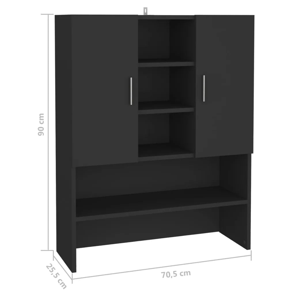 Mobile per Lavatrice Nero 70,5x25,5x90 cm CFW4075768