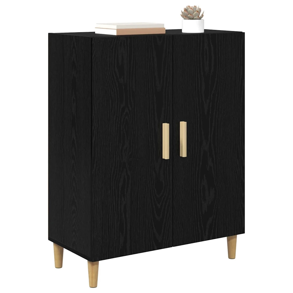 Credenza | Madia | Buffet da pranzo | Armadio da pranzo Rovere Nero 70 x 34 x 90 cm Legno multistrato