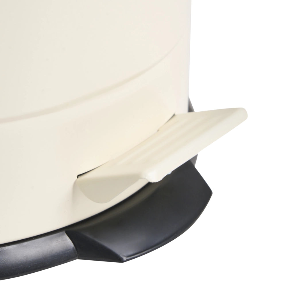 Cestino con pedale e coperchio per cucina in ferro verniciato a polvere e materiale sintetico beige cucina moderna