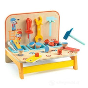 Banchetto con attrezzi in legno ,Bricotoo, Djeco,Eta 3+
