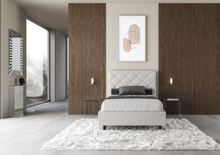 Letto 1 Piazza e Mezzo 130x190 cm Senza Rete Priya Bianco