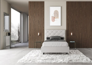 Letto Matrimoniale Francese 140x190 cm Senza Rete Priya Bianco