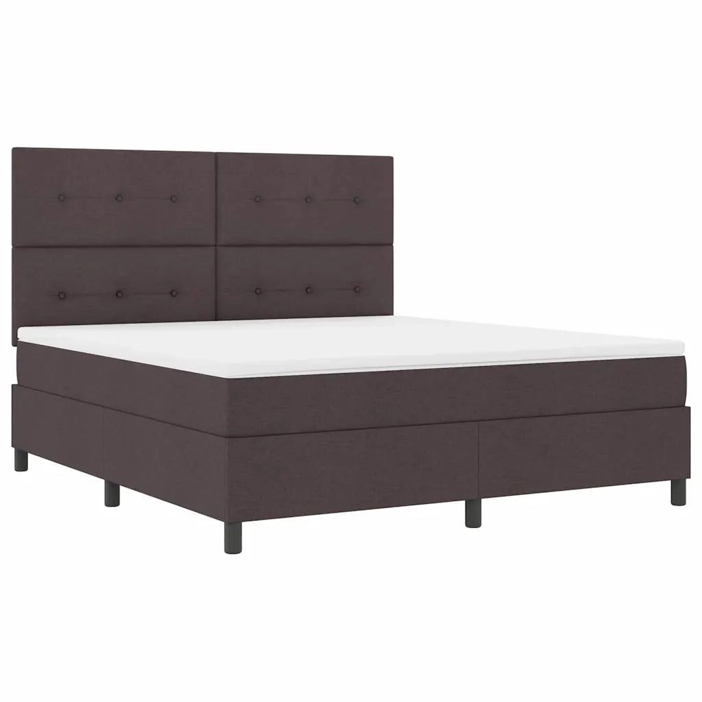 Letto a molle con materasso Marrone Scuro 180 x 200 cm Tessuto 3339409