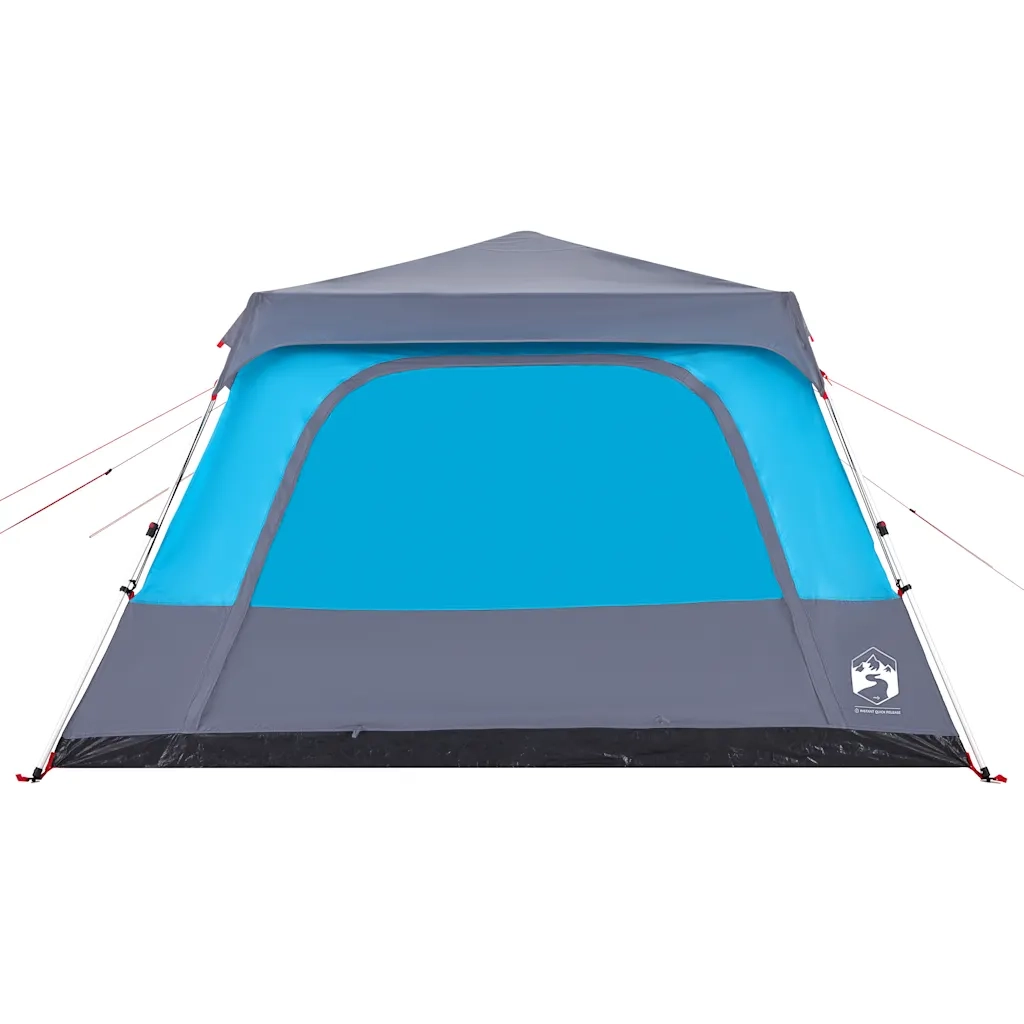Tenda Familiare a Cupola 10 Persone-Tenda da campeggio Blu a Rilascio Rapido
