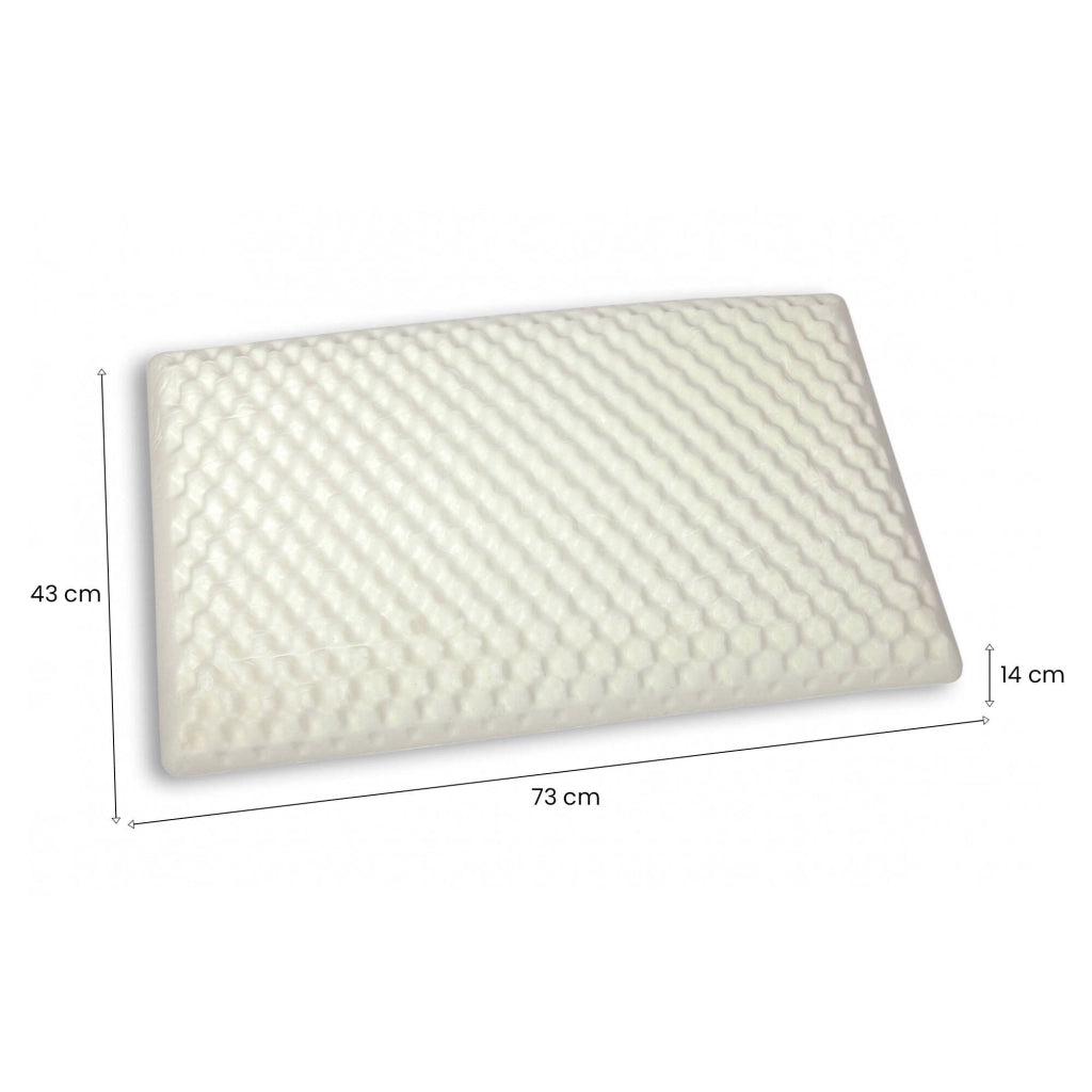 Talamo Italia coppia di cuscini per Ruta, 100% Made in Italy, Guanciali in Memory Foam massaggiante, Anallergico e Traspirante, 73x43xh14 cm