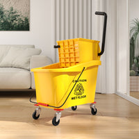 Carrello Pulizie Secchio 36L con Mocio e Strizzatore 55x37x65 cm Giallo