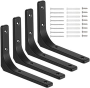 Sostegno per Pannelli in Acciaio - Portapannelli Flessibili - Angolo 90 Gradi - Portapannelli in Acciaio Nero - Portapannelli per Correggioli in Legno - Compreso Kit di Viti e Punti di Fermo - Portapannelli