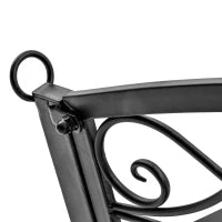Dondolo 2 Persone Design Classico Catene Incluse da Giardino Acciaio 132 x 63 x 58 cm Nero