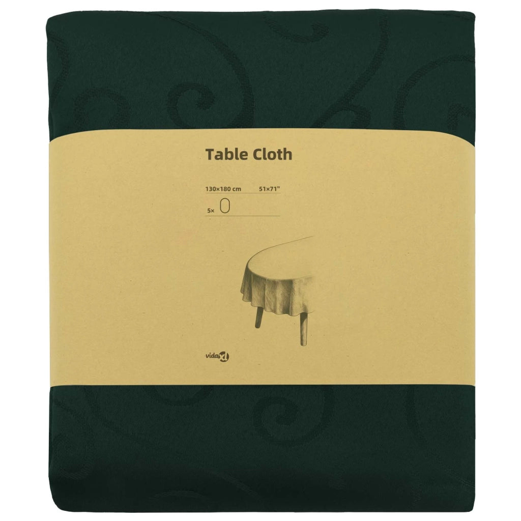 Tovaglia da Tavolo 5 pz Ovale Verde Scuro 130 x 180 cm 42040508