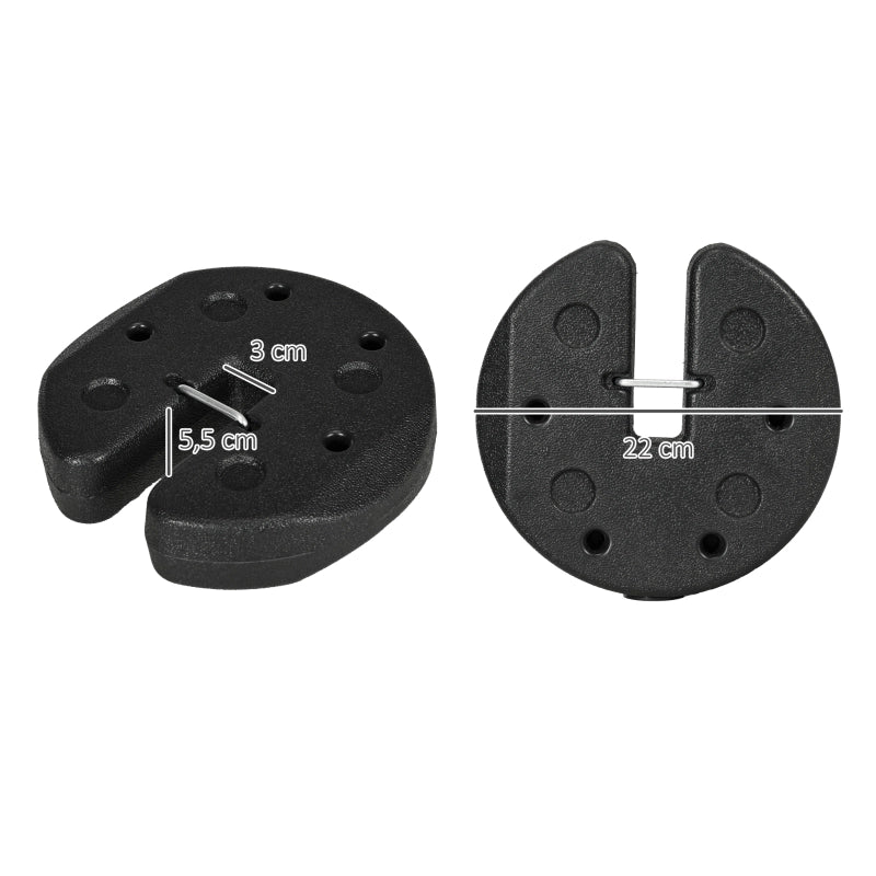 PESI di ancoraggio per gazebo Set da 4 da 3 kg Plastica Nera
