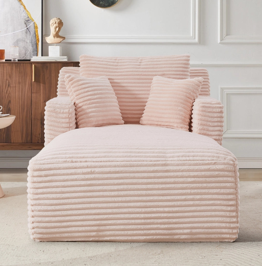 Divano letto rosa in velluto a coste con imbottitura in schiuma e molle