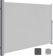 Schermo di protezione - 160x350cm grigio - Schermo per finestre - Tela di protezione - Tela di privacy - Recinzione - Tela di protezione dal vento - Tela di PVC per finestre