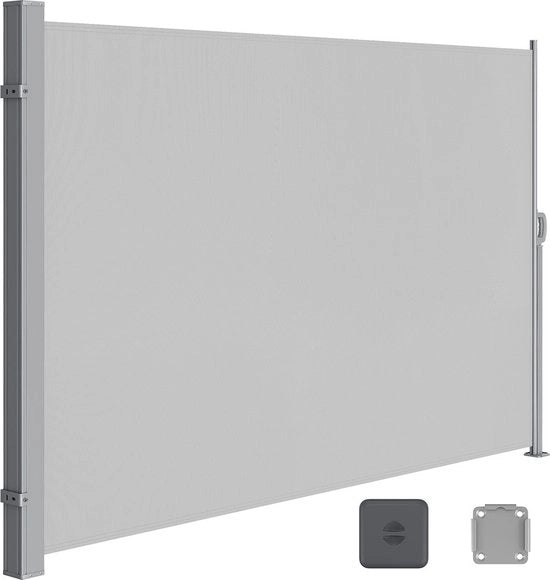 Schermo di protezione - 160x350cm grigio - Schermo per finestre - Tela di protezione - Tela di privacy - Recinzione - Tela di protezione dal vento - Tela di PVC per finestre