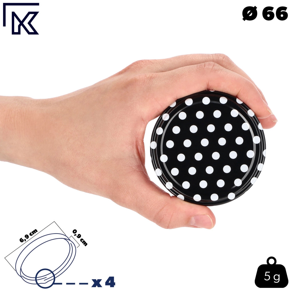 Tappi per barattoli KADAX, diametro 66 mm, 50 pezzi