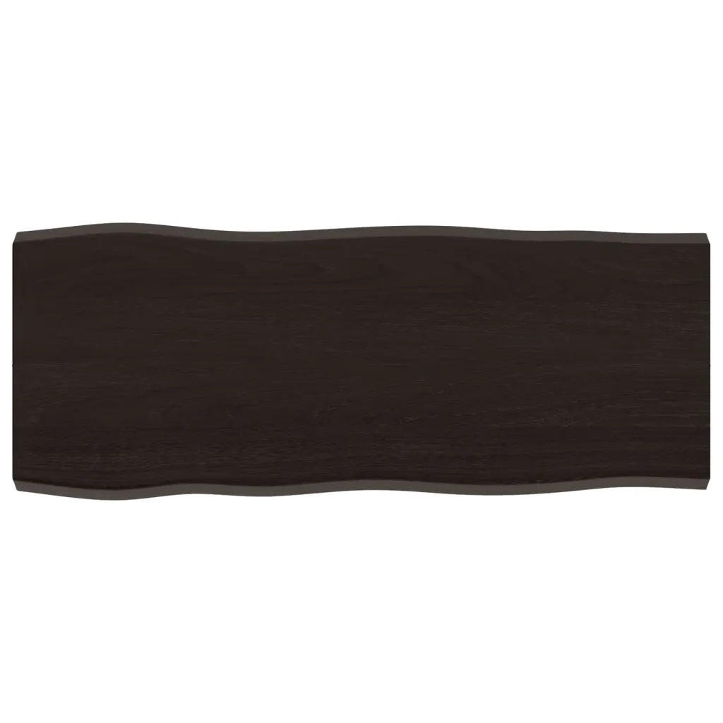 Piano Tavolo Marrone Scuro 100x40x(2-4)cm Rovere Non Trattato