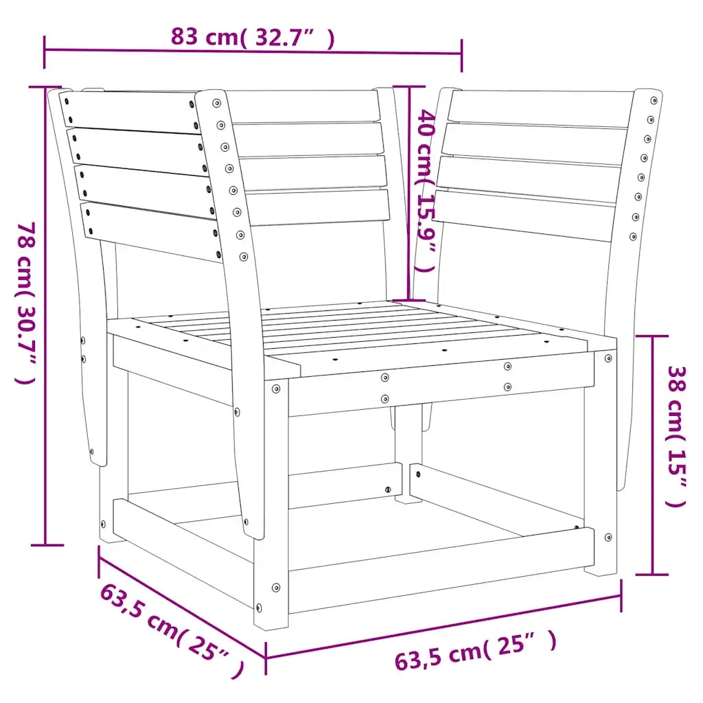 Sedia da Giardino in Legno di Pino Impregnato CFW3554653