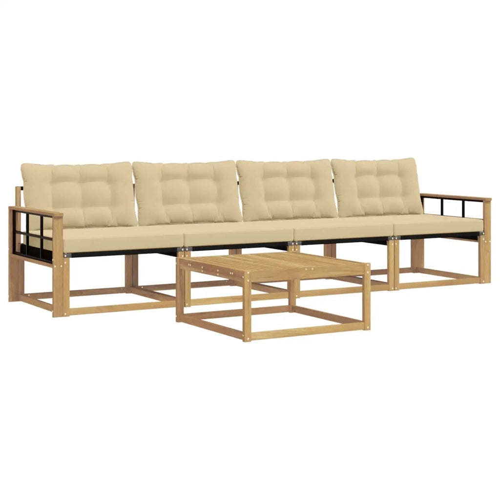 Set di divani da esterno 5 pz Bianco e Beige 3388403