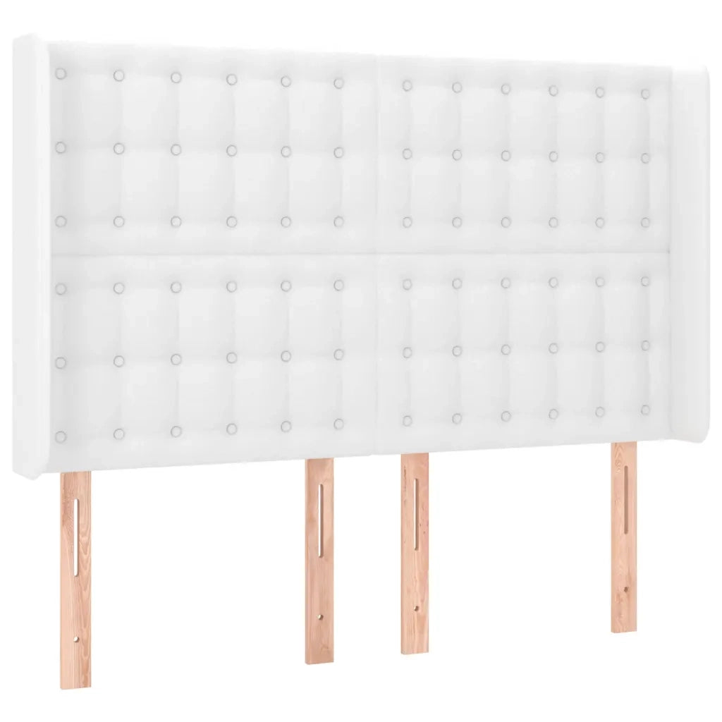 Giroletto Molle con Materasso e LED Bianco 140x200cm Similpelle 3139386