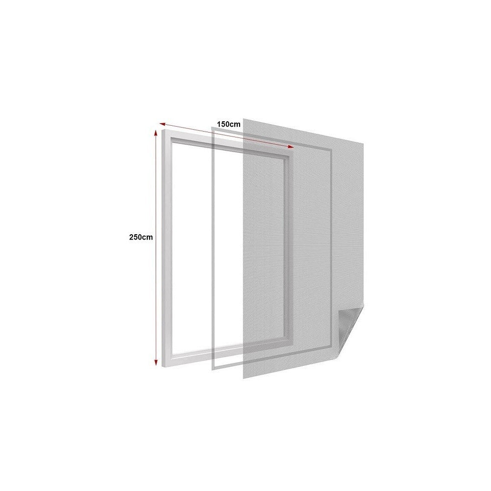 Trade Shop - Zanzariera Universale Finestra Nera Adesiva Con Velcro 150 X 250cm Insetti 12924 -