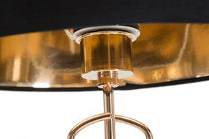 Lampada da Tavolo x Ø30x61,5 cm in Ferro Carta e Tessuto Oro e Nero