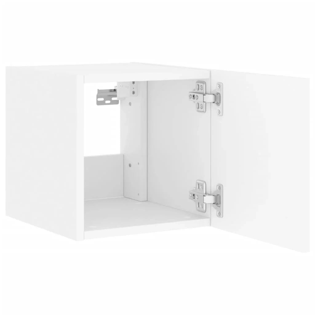 Mobile TV multimediale scaffale TV mobile TV credenza TV sala da pranzo soggiorno camera da letto montaggio a parete con luci LED 30,5 x 35 x 30 cm bianco 02_0027871
