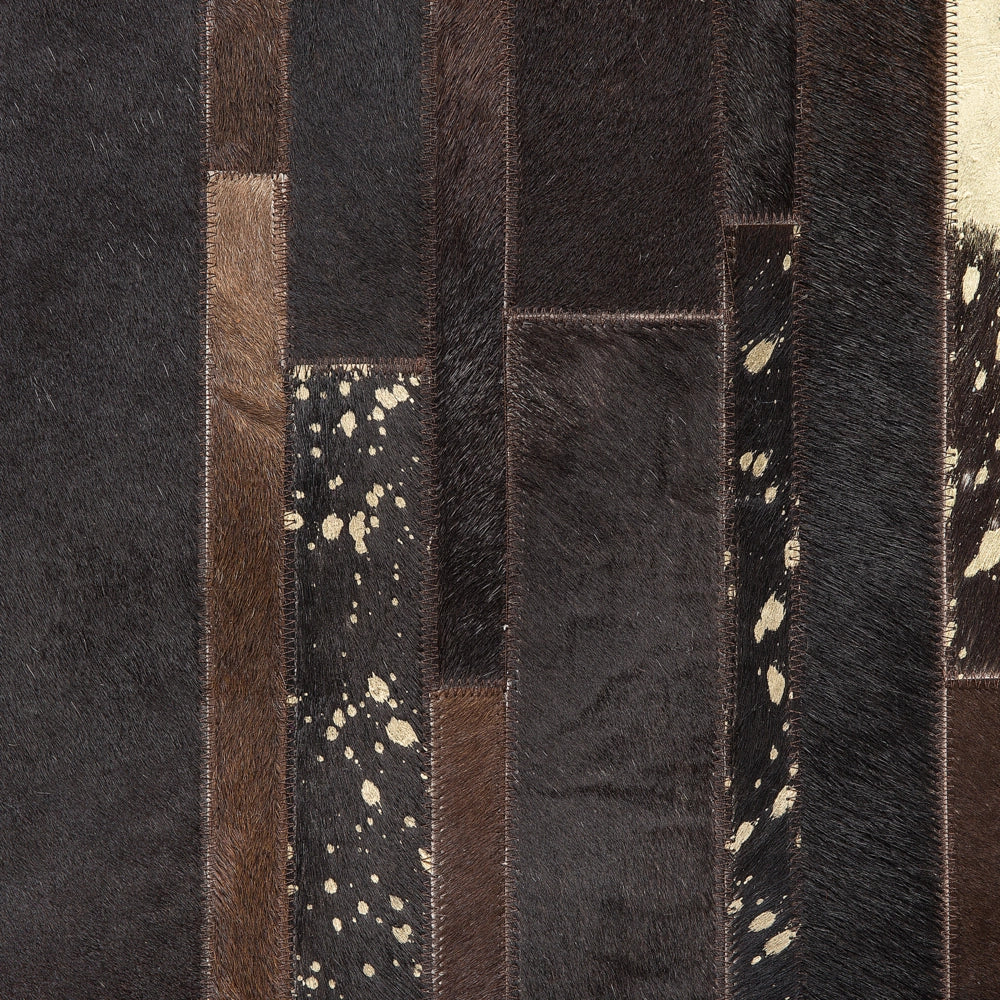 Tappeto Marrone Vera Pelle 200 x 200 cm Pelle Bovina Artigianale
