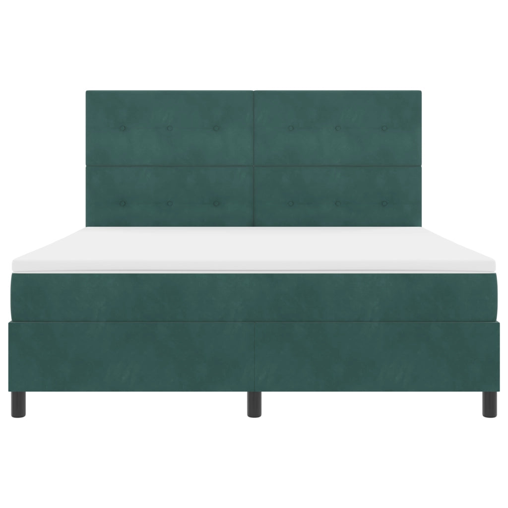 Letto con Box Spring e Materasso Verde Scuro Super King Velluto