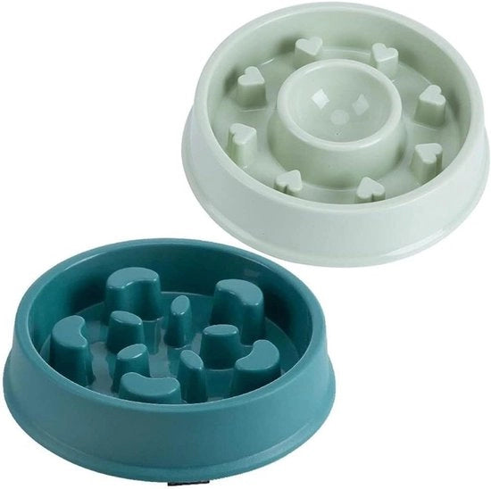 Combinatore Lento Cibo per Cani - 2 Pack Cuccioli Combinatore Cibo Lento Interattivo Cibo per Animali Prevenzione Bloat Antiscivolo Cibo Sano Combinatore per Cani e Gatti (Verde Scuro + Verde Cenere)