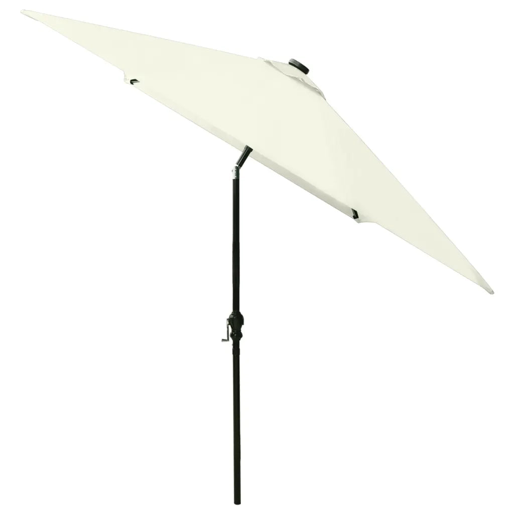 Ombrellone a Sbalzo con Palo in Acciaio e LED Sabbia 2x3 m 313787