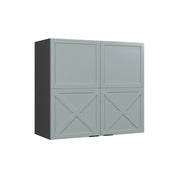 Vicco Mobile da cucina in vetro Blu-grigio chiaro 80 cm