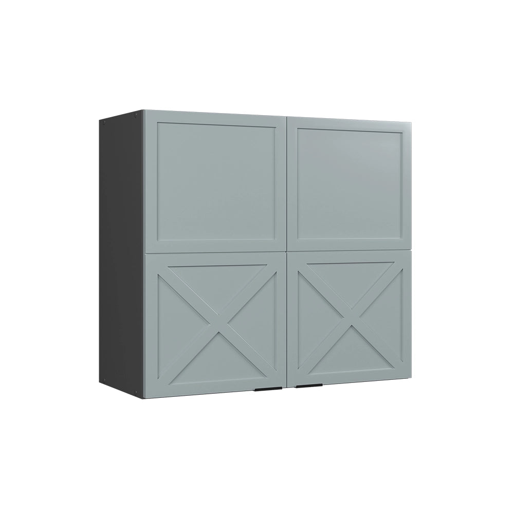 Vicco Mobile da cucina in vetro Blu-grigio chiaro 80 cm